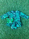 Bowtism Exclusive  Palm Beach Tutu Long Sleeve Romper with Matching Bow