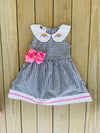Bowtism Rainbow School Girl Dress with Matching Bow