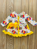 Bowtism Ali Harvest Ruffle Dress with Matching Bow