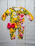 Bowtism Sweetheart Floral Romper with Matching Bow